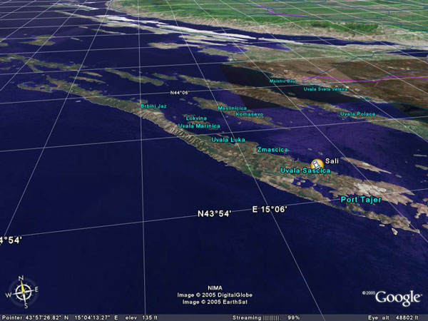 Dugi otok - Google Earth